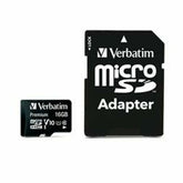 Micro SD Memory Card with Adaptor Verbatim Black 16 GB